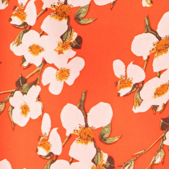 Orange Floral Print Top - Picture 5 of 5